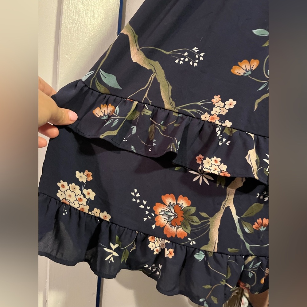 Nanette Lepore Navy Floral Long Sleeve Dress - Picture 5 of 7